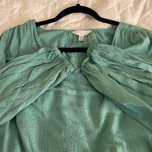 Time and Tru split neck blouse L